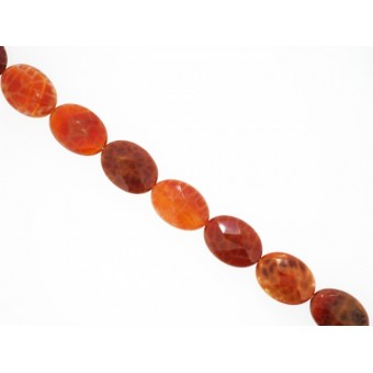 Agate Fire - Faceted Oval - 13mm x 18mm - 21 pieces per string