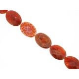 Agate Fire - Faceted Oval - 18mm x 24mm - 16 pieces per string Agate Fire - Faceted Oval - 18mm x 24mm - 16 pieces per string