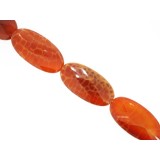 Agate Fire - Faceted Oval - 20mm x 40mm - 10 pieces per string Agate Fire - Faceted Oval - 20mm x 40mm - 10 pieces per string