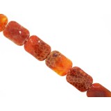 Agate Fire - Rectangular - 18mm x 25mm - 13 pieces per string Agate Fire - Rectangular - 18mm x 25mm - 13 pieces per string