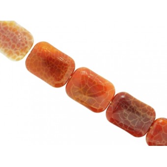Agate Fire - Rectangular - 22mm x 30mm - 13 pieces per string