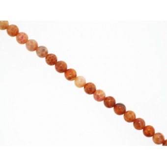 Agate Fire - Round - 6mm