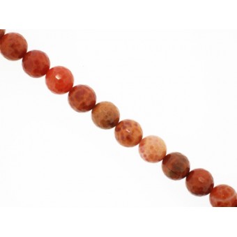 Agate Fire - Round Faceted - 10mm