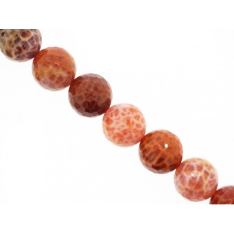 Agate Fire - Round Faceted - 16mm Agate Fire - Round Faceted - 16mm