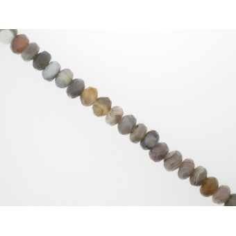 Botswana Agate - Faceted Rondel - 8mm