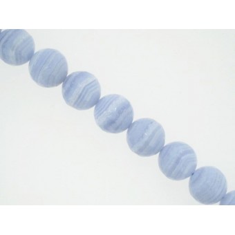 Blue Lace Agate - Faceted Round - 14mm Blue Lace Agate - Faceted Round - 14mm