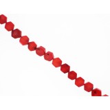 Red Coral - Hexagon - 8mm
