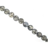 Black Cracked Agate - Faceted Round - 10mm Black Cracked Agate - Faceted Round - 10mm