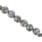 Black Cracked Agate - Faceted Round - 16mm Black Cracked Agate - Faceted Round - 16mm