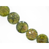 Green Cracked Agate - Faceted Disc - 25mm Green Cracked Agate - Faceted Disc - 25mm