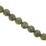 Green Cracked Agate - Faceted Round - 14mm Green Cracked Agate - Faceted Round - 14mm