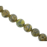 Green Cracked Agate - Faceted Round - 16mm Green Cracked Agate - Faceted Round - 16mm