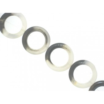 Frame - Cracked Black Agate - Disc - 30mm