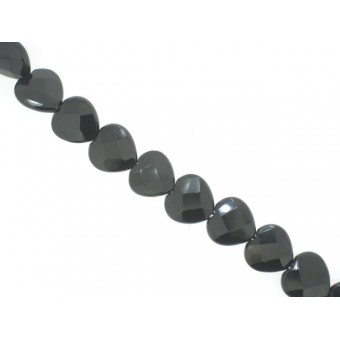 Onyx - Faceted Heart - 16mm